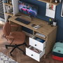 Hanah Home HA115 - 2642 Escritorio de Estudio Nogal y Blanco